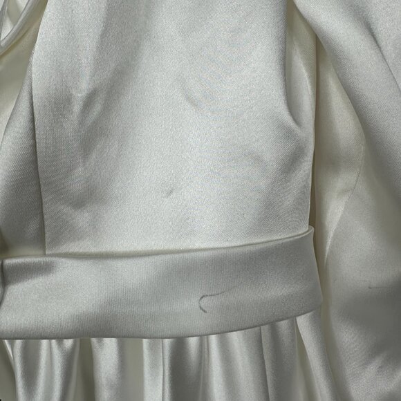 FLAW - NWT Mac Duggal Satin Lapel A-Line Blazer Mini Dress White 2 #A0185 - Picture 5 of 12